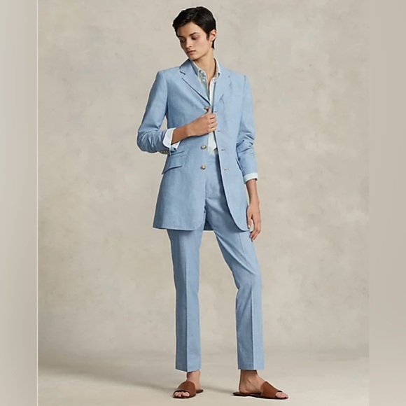 Polo Ralph Lauren Chambray Kick-Flare Crop 💯% cotton Pant , Size 6. - Picture 4 of 10